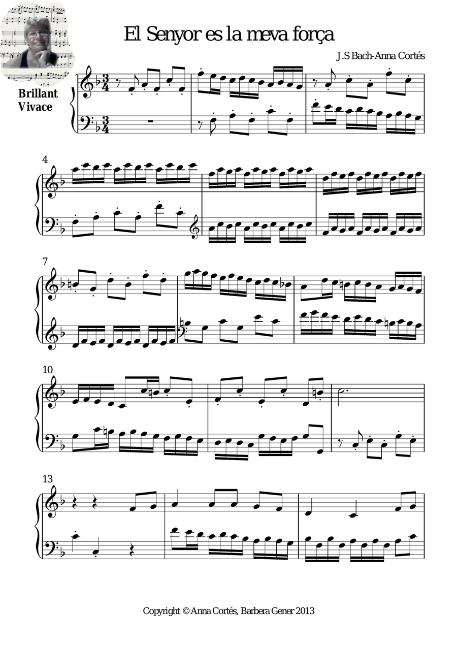 Bach El Senyor es la meva força Piano Solo scores gallery preview page 1