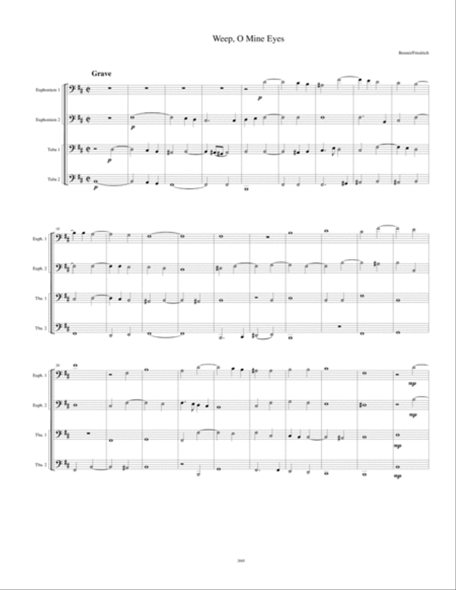 Weep, O Mine Eyes Weep, O Mine Eyes Brass Ensemble scores gallery preview page 1