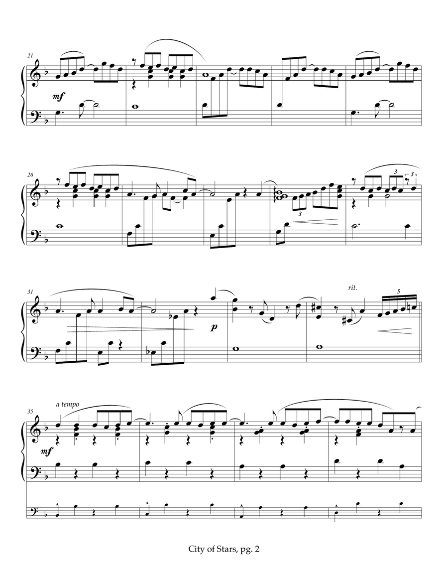 City Of Stars City Of Stars Part scores gallery preview page 2