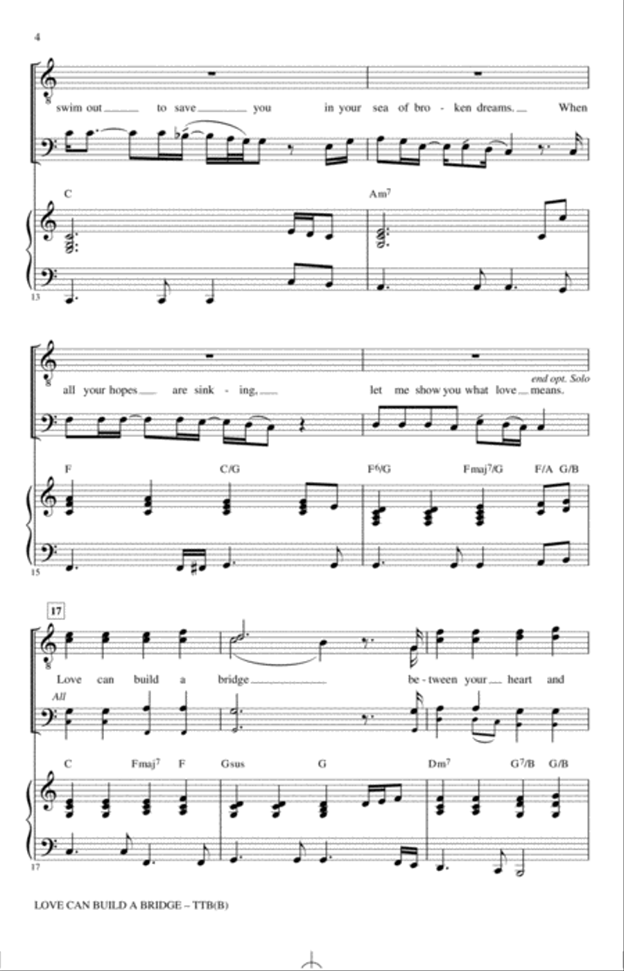 Love Can Build A Bridge (arr. Kirby Shaw) TTBB scores gallery preview page 3