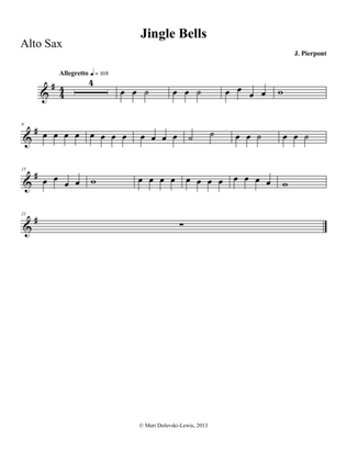 Jingle Bells: E flat saxes (alto, baritone)/piano