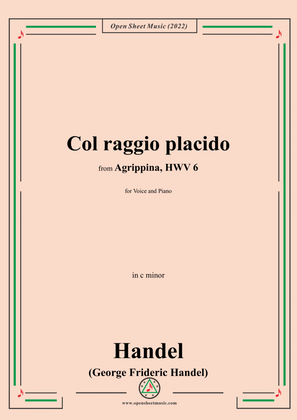 Book cover for Handel-Col raggio placido,from Agrippina,HWV 6