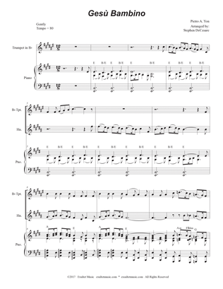 Gesu Bambino (Duet for Bb-Trumpet and French Horn - (High Key)