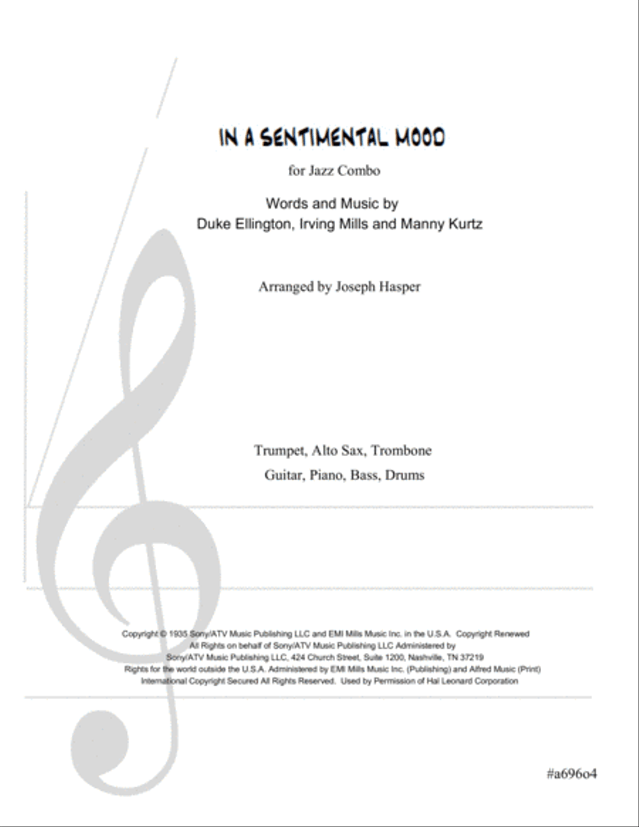 In A Sentimental Mood Jazz Ensemble scores gallery preview page 1