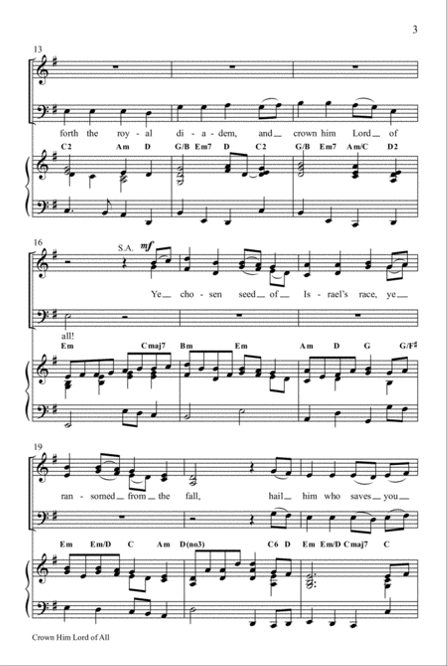 Crown Him Lord of All! Crown Him Lord of All! 3-Part scores gallery preview page 4