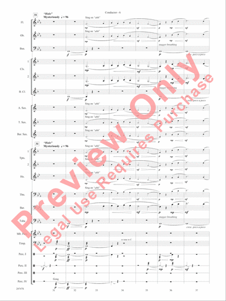 Halo Theme (from Halo Suite) Concert Band scores gallery preview page 8