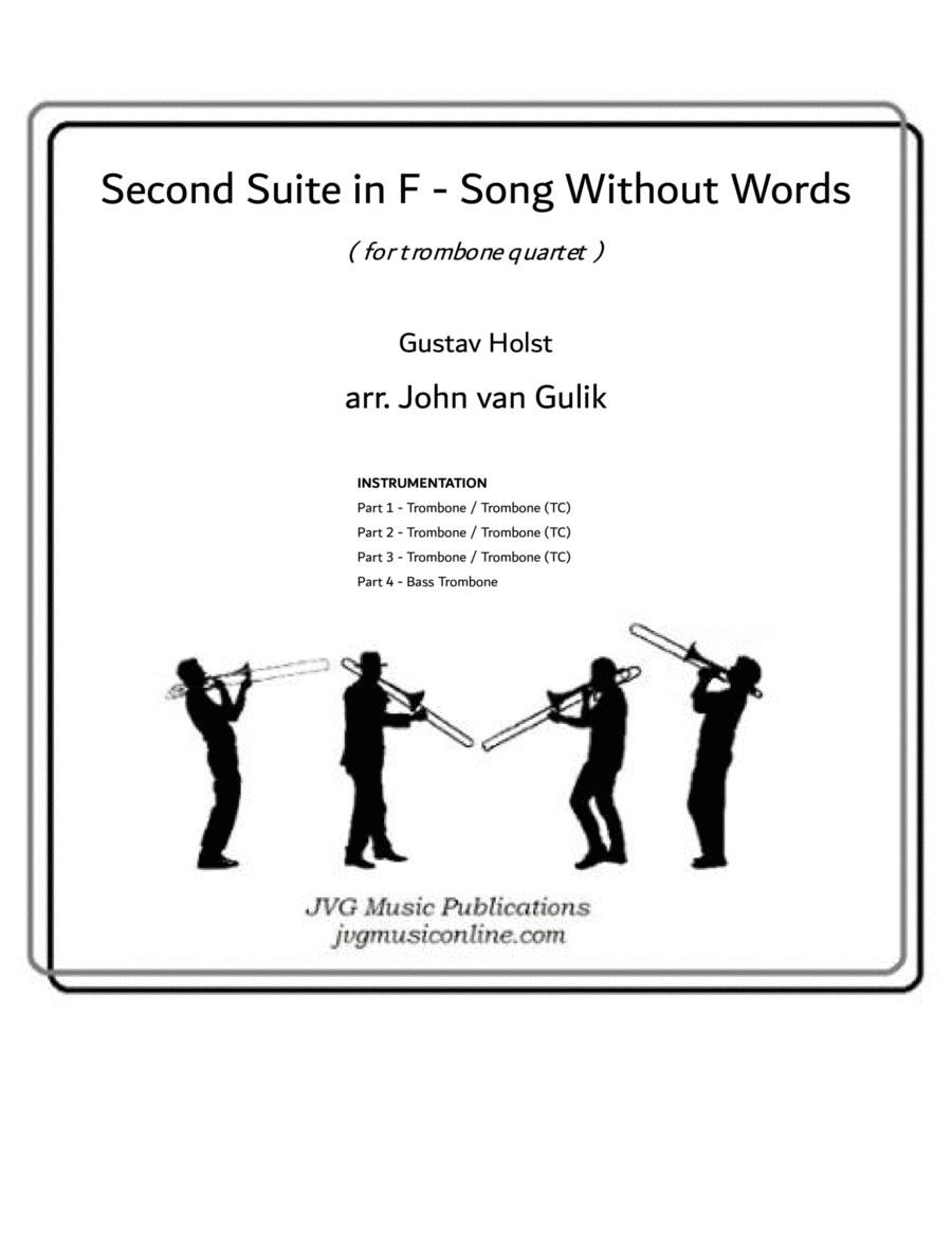 Second Suite in F - Song Without Words - Trombone Quartet Trombone Quartet scores gallery preview page 1