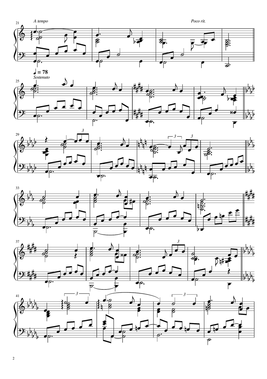 Silent Night in a lyrical jazz ballad style Piano Solo scores gallery preview page 3