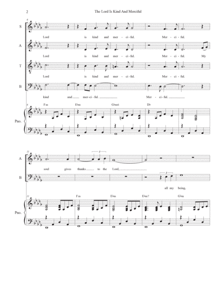 The Lord Is Kind And Merciful (Vocal Quartet - (SATB) image number null