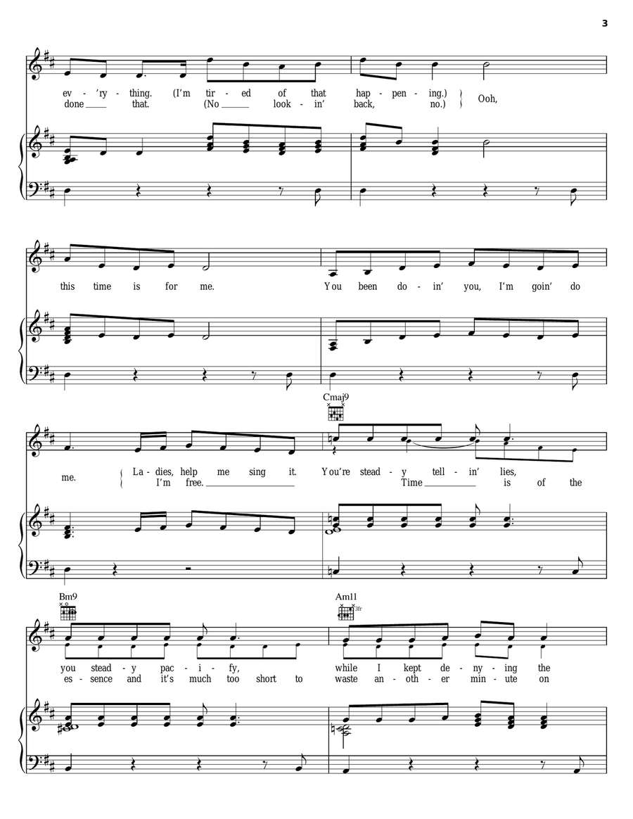 Free Free Piano, Vocal, Guitar scores gallery preview page 3