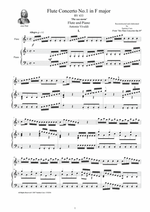 Book cover for Vivaldi - Flute Concerto No.1 in F major Op.10 RV 433 for Flute and Piano
