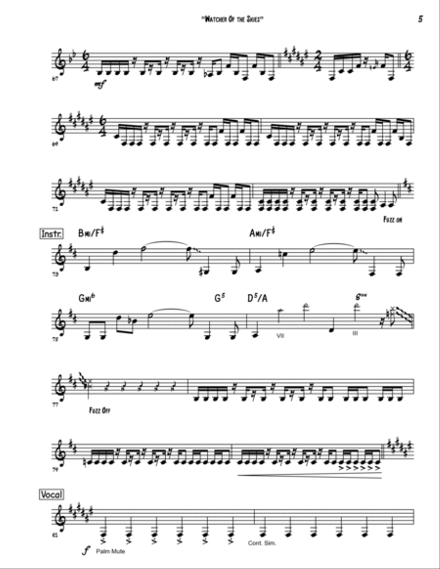 Watcher Of The Skies Guitar Solo scores gallery preview page 5