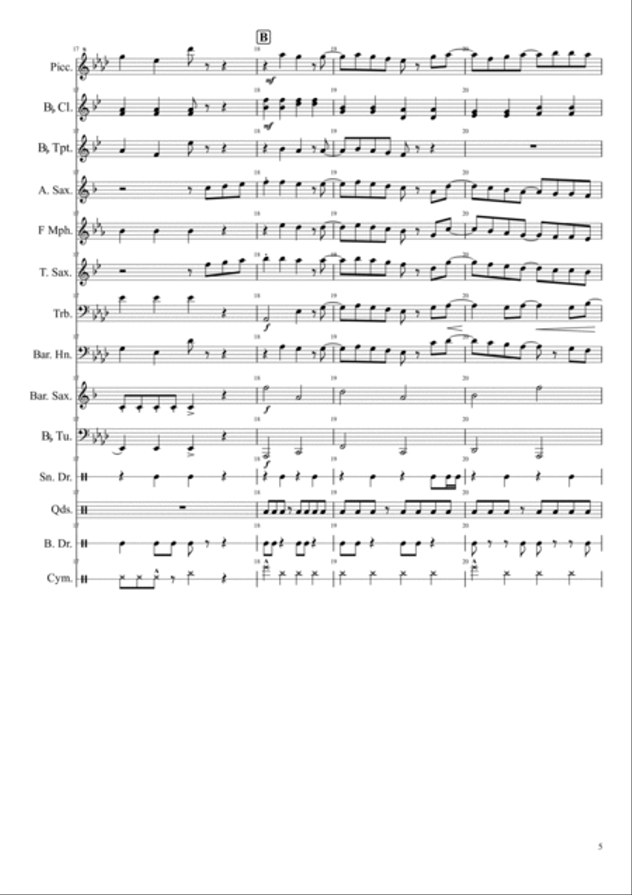 20 Dollar Nose Bleed Marching Band scores gallery preview page 5
