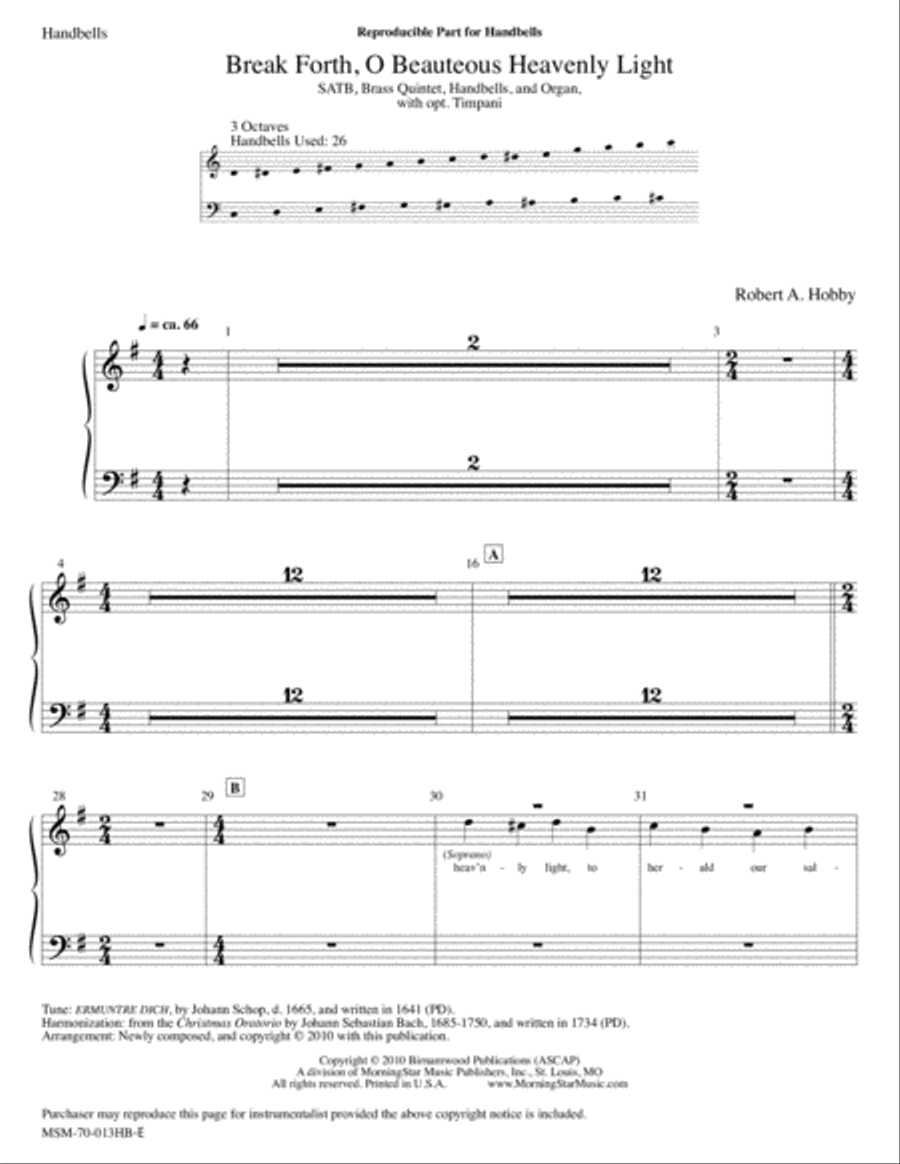 Holy Light A Candlelight Service of Carols (Downloadable Handbell Parts) Choir scores gallery preview page 4