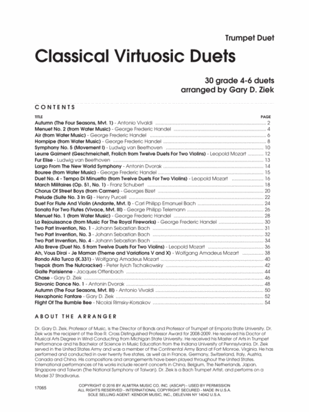 Classical Virtuosic Duets, 30 Grade 4-6 Duets