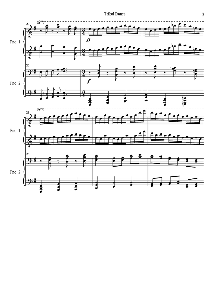 Tribal Dance (Piano 4-hands) Piano Duet scores gallery preview page 3