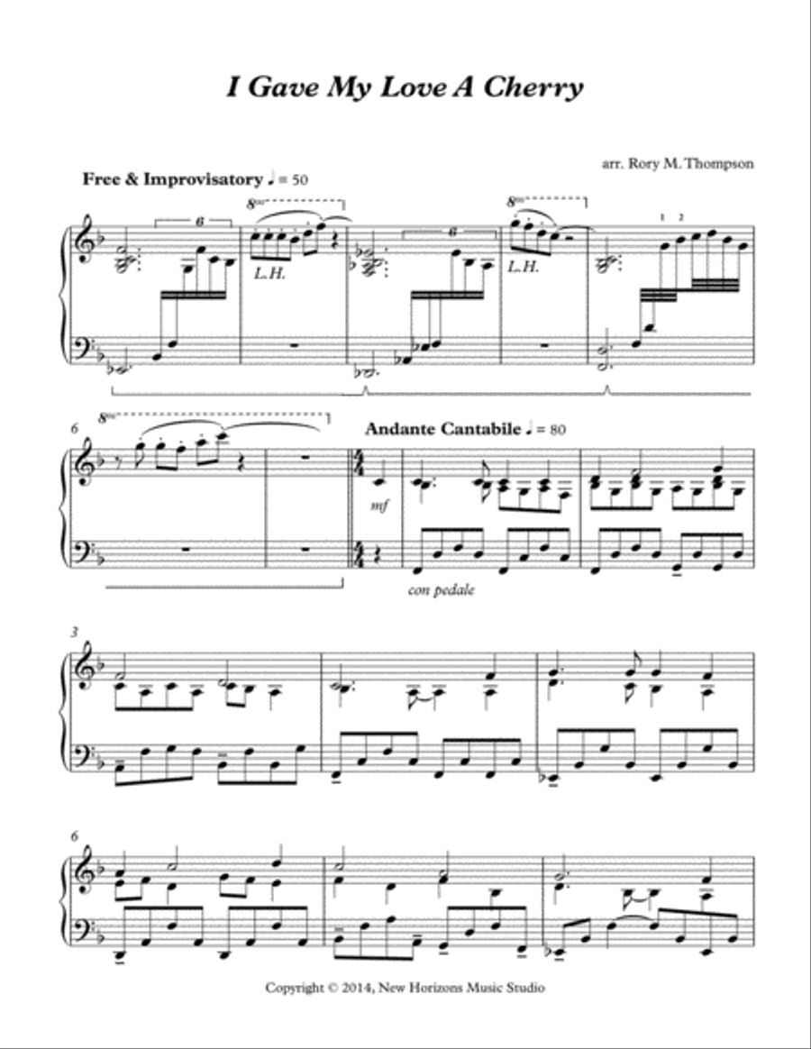 I Gave My Love a Cherry I Gave My Love a Cherry Piano Solo scores gallery preview page 2