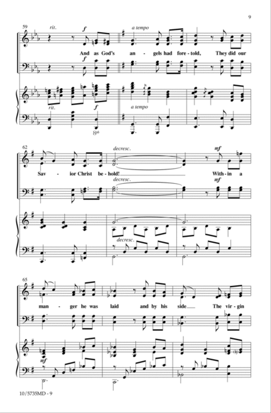 A Blessed Messiah Born 4-Part scores gallery preview page 9