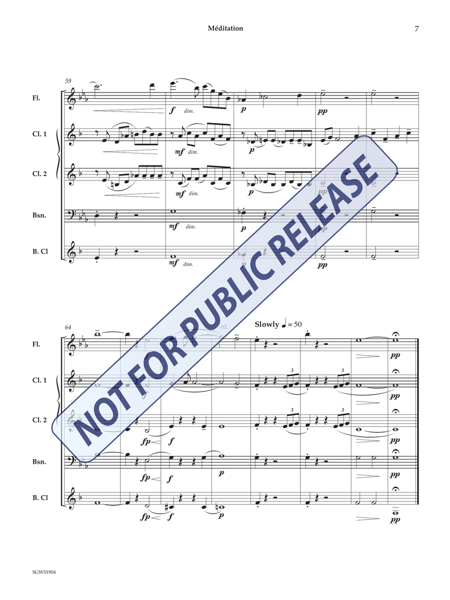 Meditation Meditation Woodwind Quintet scores gallery preview page 8