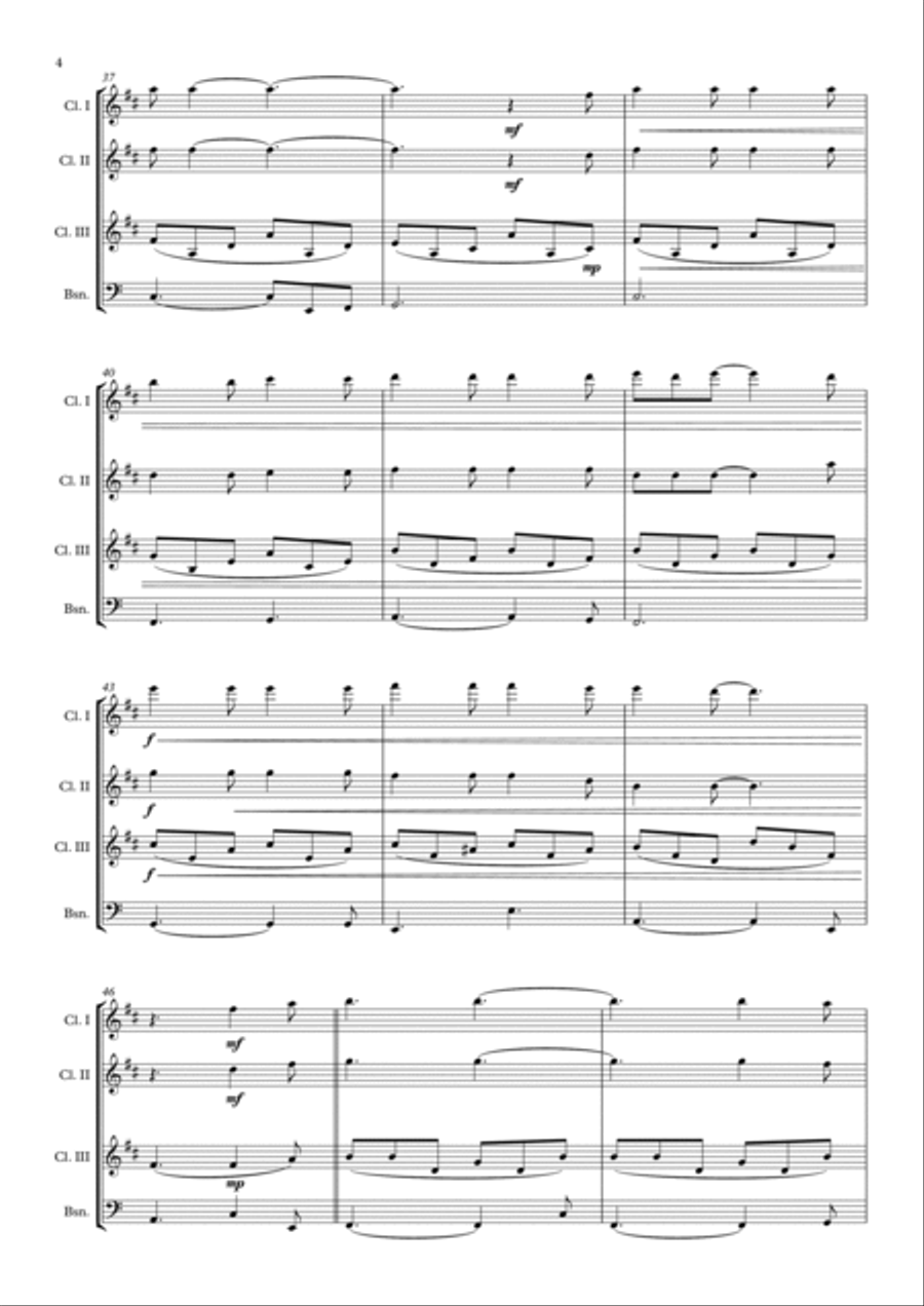 Hallelujah Woodwind Quartet scores gallery preview page 4