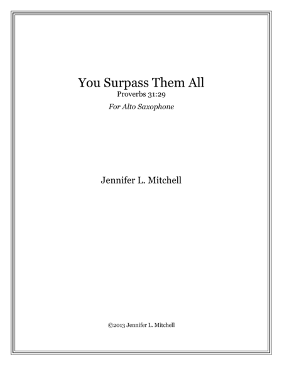 You Surpass Them All Alto Saxophone scores gallery preview page 1