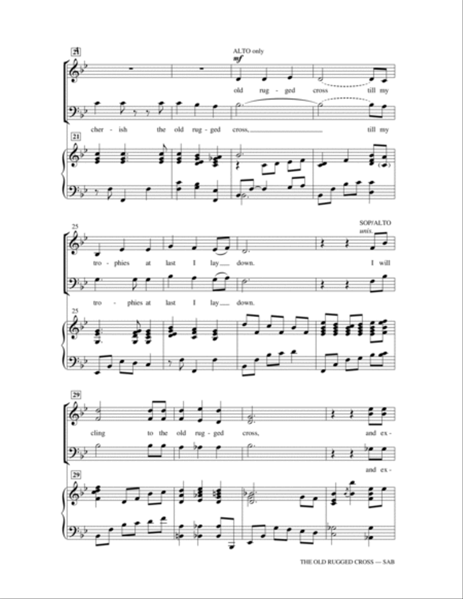 The Old Rugged Cross The Old Rugged Cross 3-Part scores gallery preview page 3