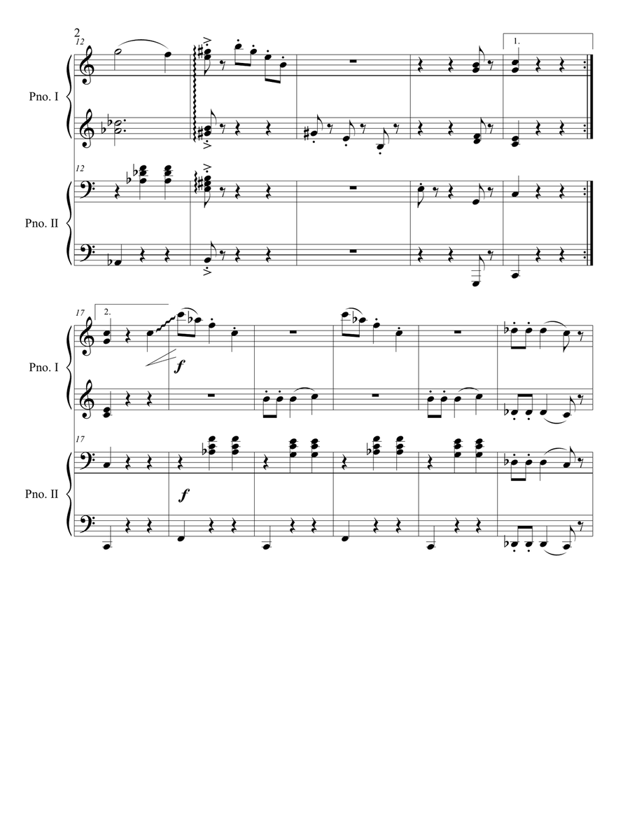 Dancing Stars Waltz for piano 4 hands Voice scores gallery preview page 2