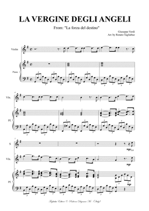 LA VERGINE DEGLI ANGELI - G.Verdi - Arr. for Soprano, Violin and Piano