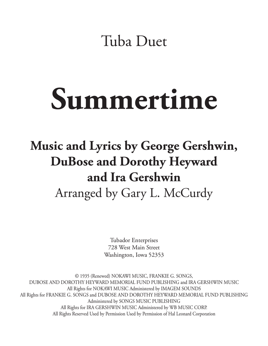 Summertime Brass Duet scores gallery preview page 1