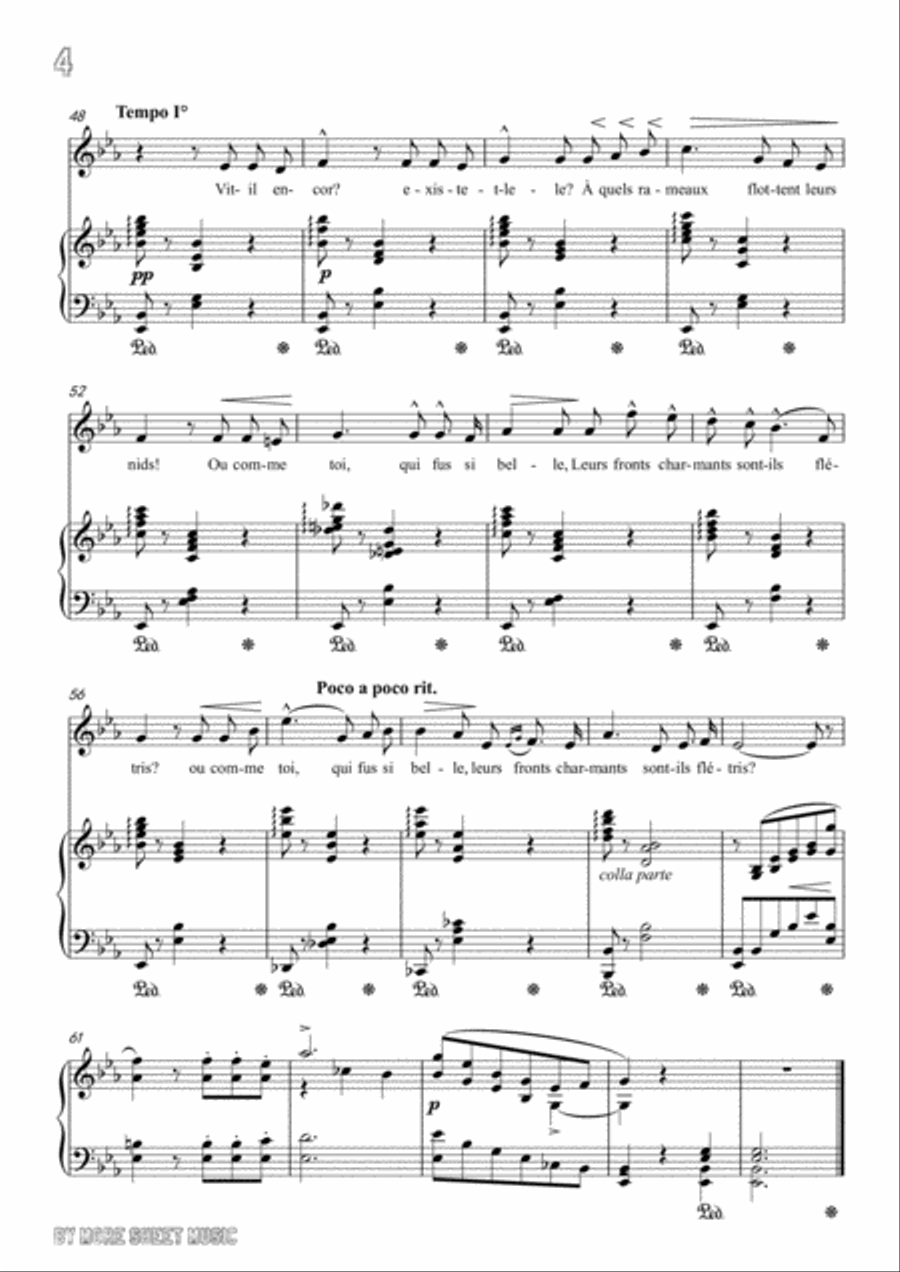 Viardot-Fleur desséchée in E flat Major,for Voice and Piano