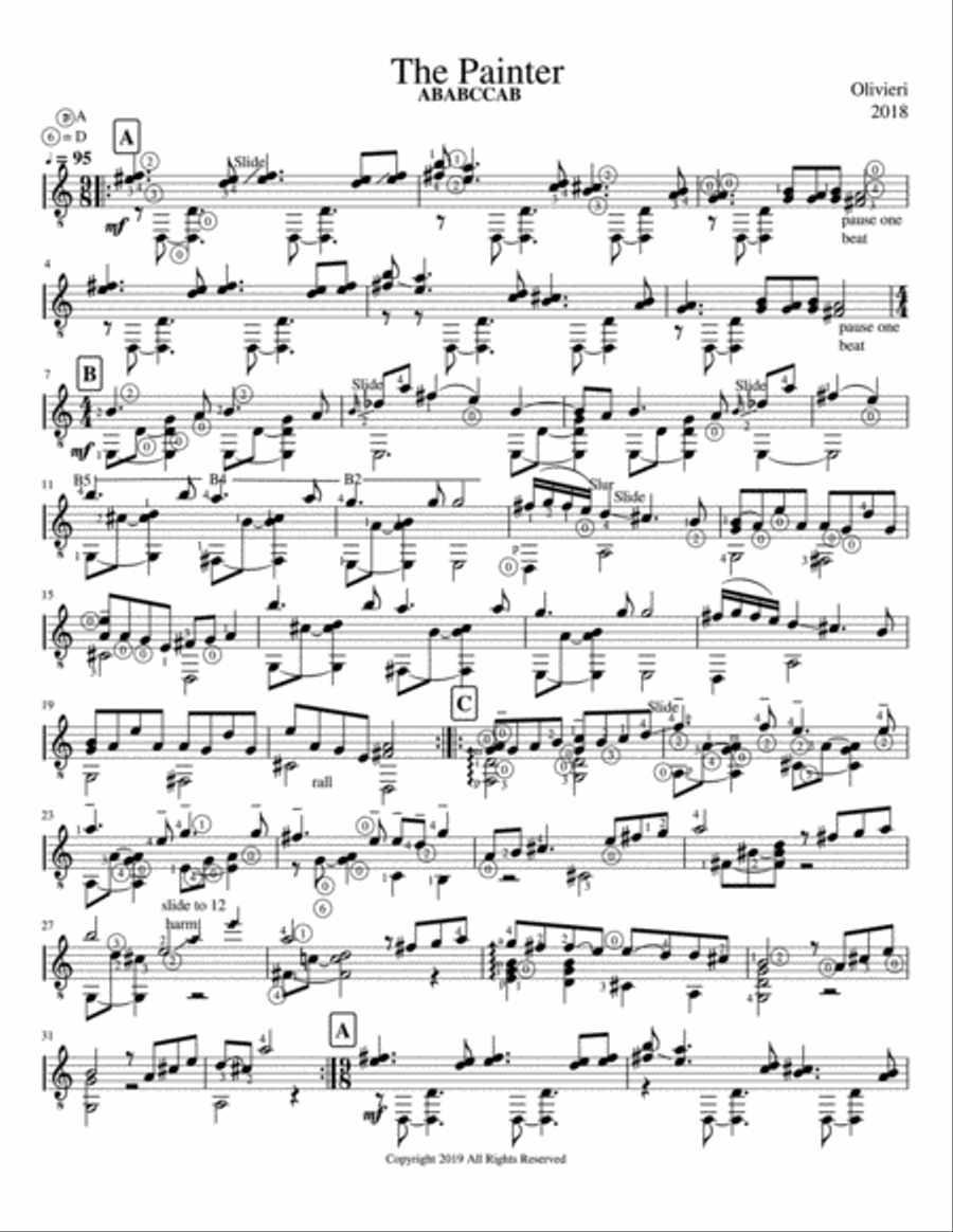 The Painter Guitar Solo scores gallery preview page 2