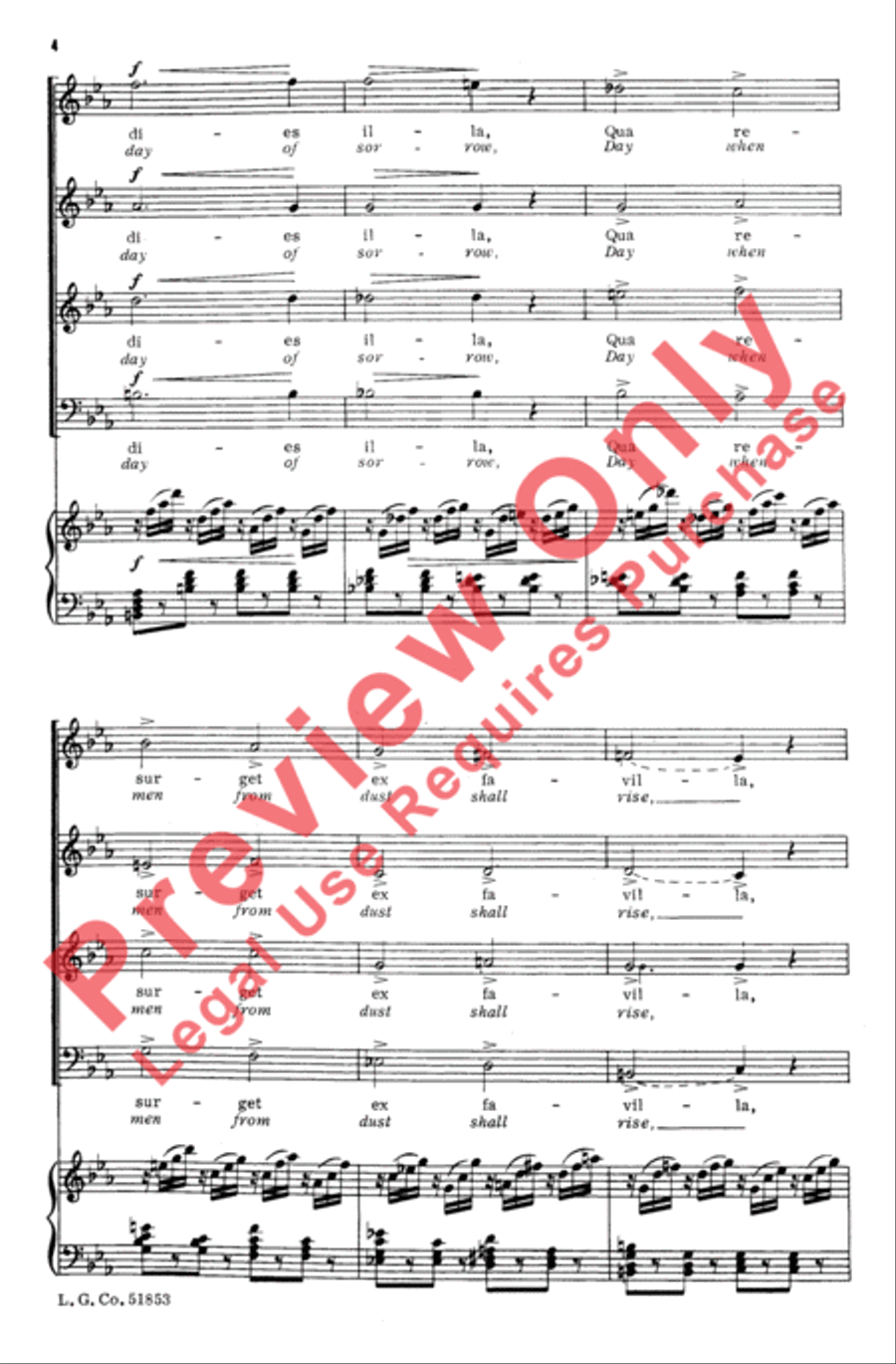 Lacrymosa 4-Part scores gallery preview page 4
