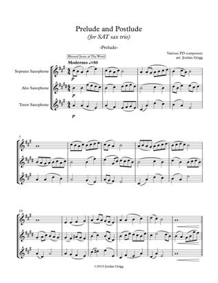 Prelude and Postlude (for SAT sax trio)