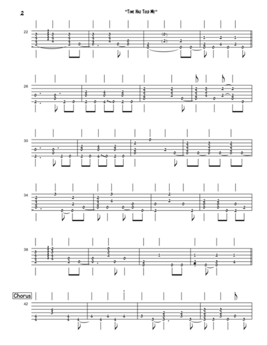 Time Has Told Me Guitar Tablature scores gallery preview page 2