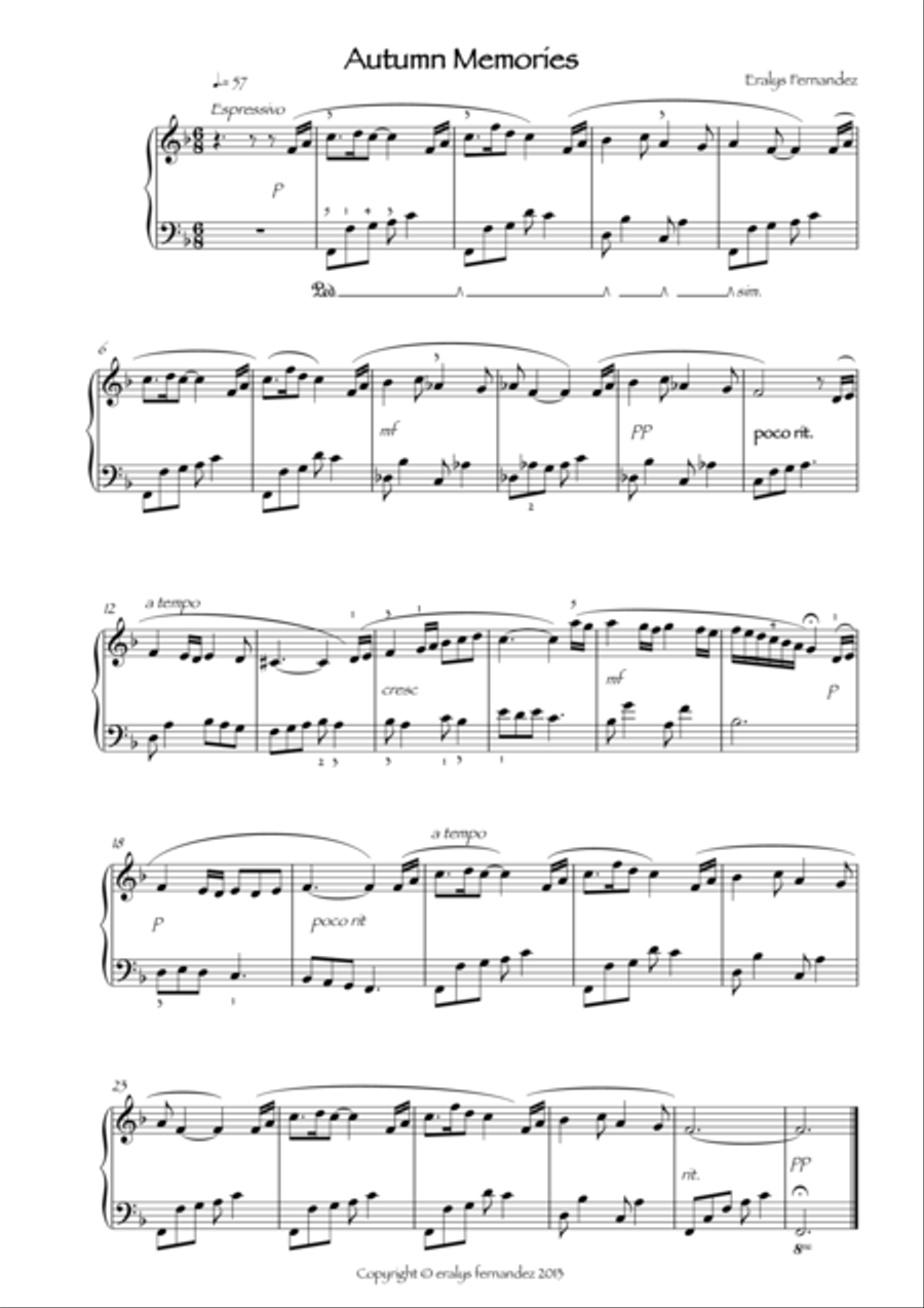Autumn Memories Piano Method scores gallery preview page 1