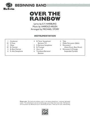 Book cover for Over the Rainbow: Score