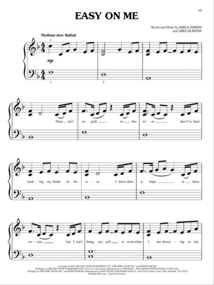 Best of Adele for Big-Note Piano – 2nd Edition Easy Piano scores gallery preview page 6