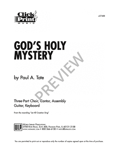 God's Holy Mystery