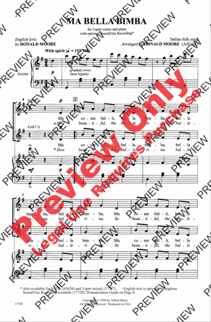 Ma Bella Bimba Ma Bella Bimba 2-Part scores gallery preview page 2