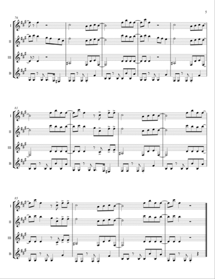 Redbone Clarinet Quartet scores gallery preview page 5