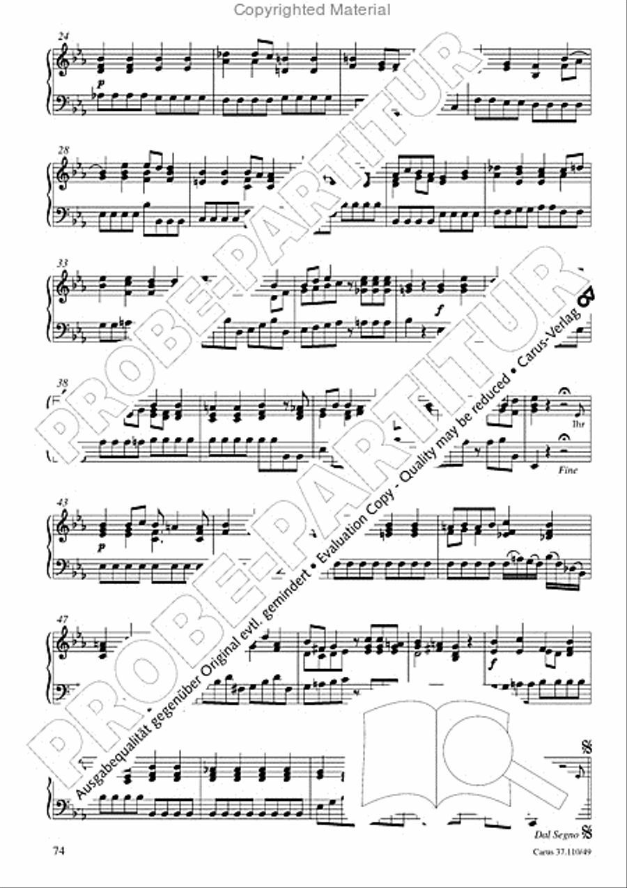 Markuspassion. Werkausgabe Reihe 1, Bd. 7 (Homilius) Organ scores gallery preview page 75
