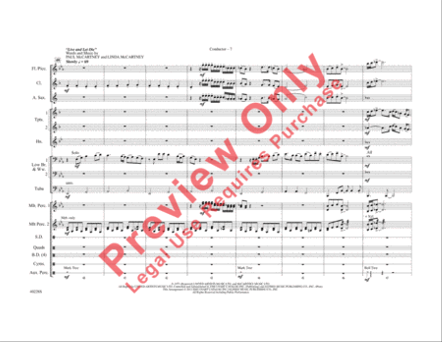 Die Another Day / Live and Let Die / James Bond Theme Marching Band scores gallery preview page 8