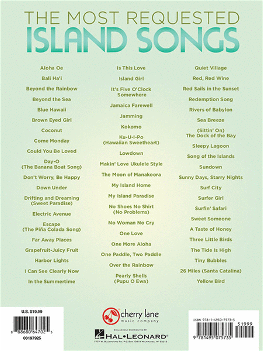 The Most Requested Island Songs Piano, Vocal, Guitar scores gallery preview page 6
