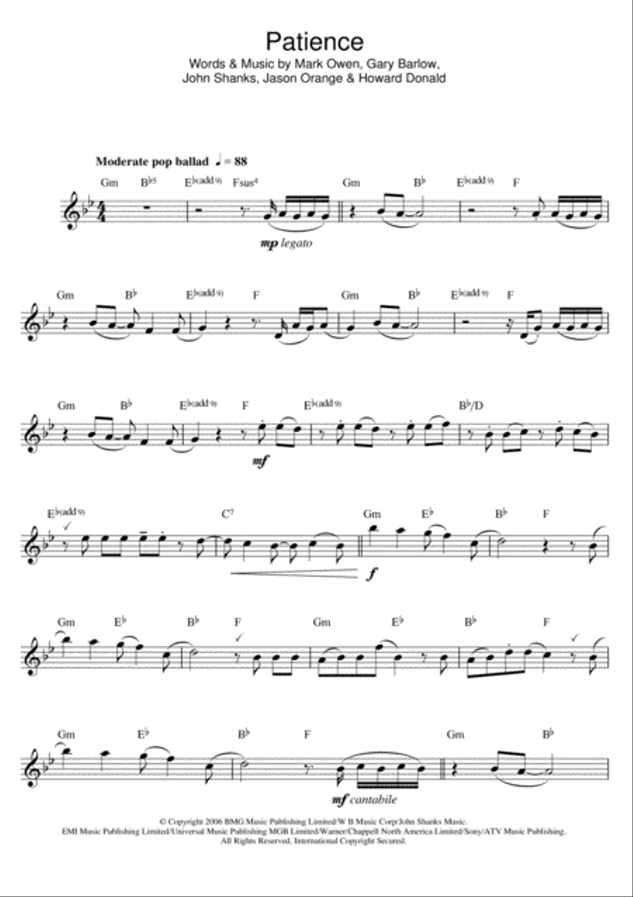 Patience Flute Solo scores gallery preview page 1