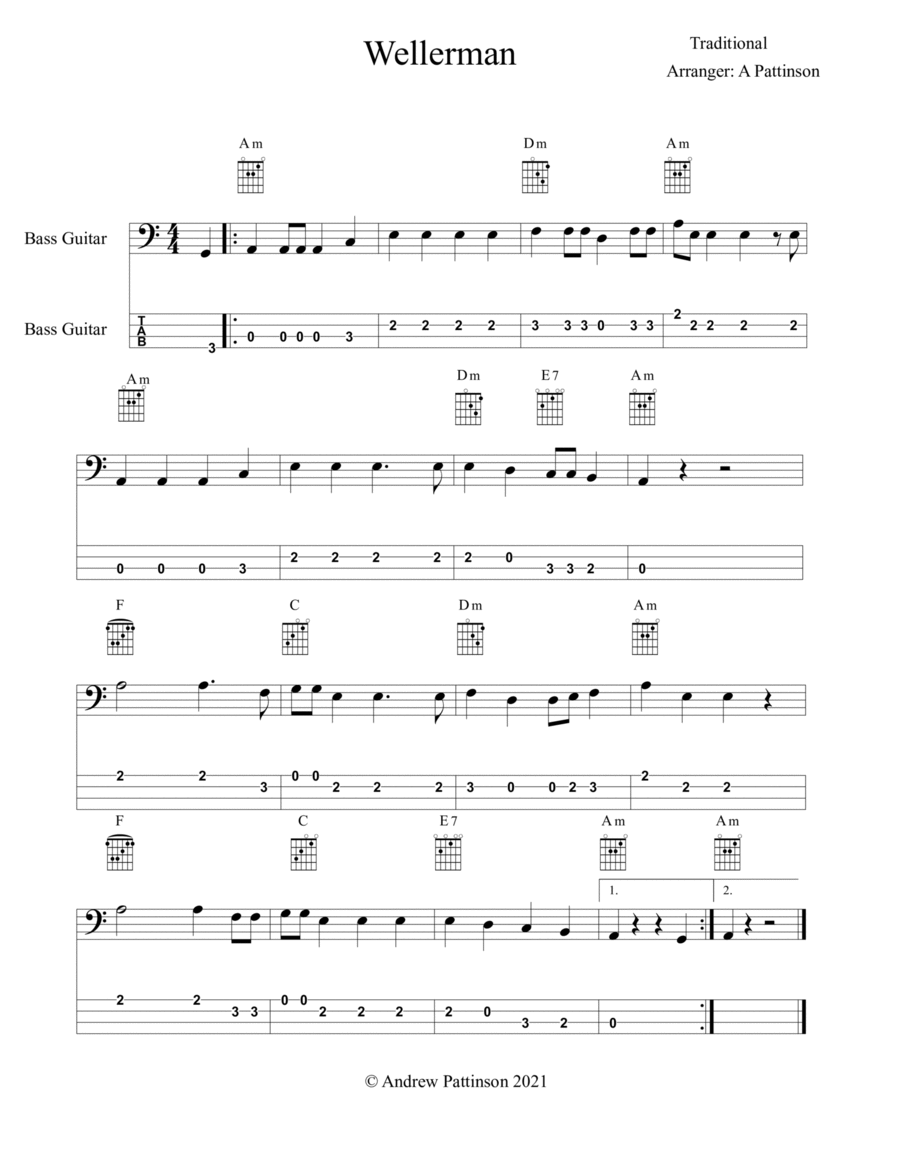 Bass guitar sheet store music for beginners