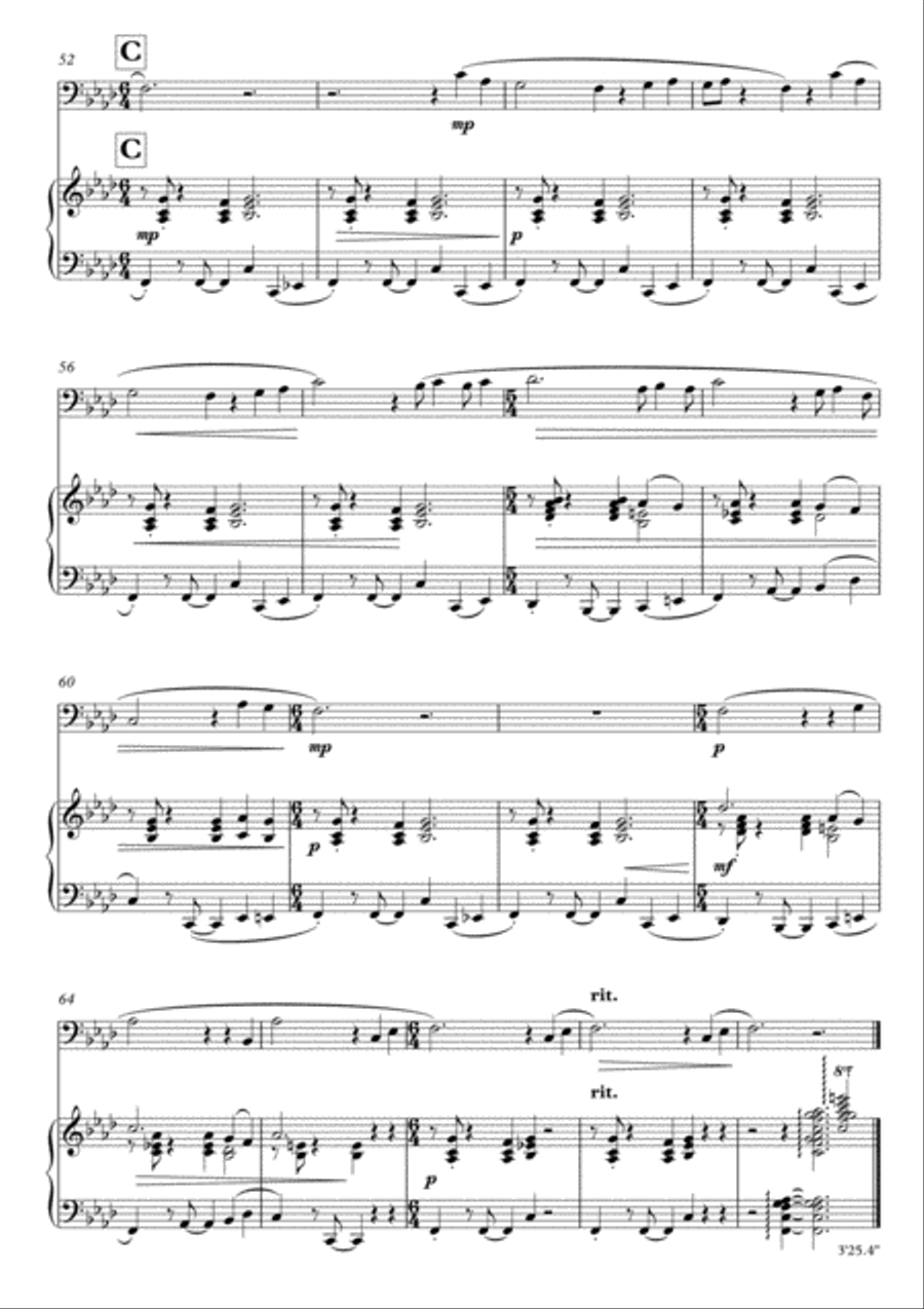 Self Isolation Blues for Tuba and Piano by Simon Peberdy Tuba scores gallery preview page 5