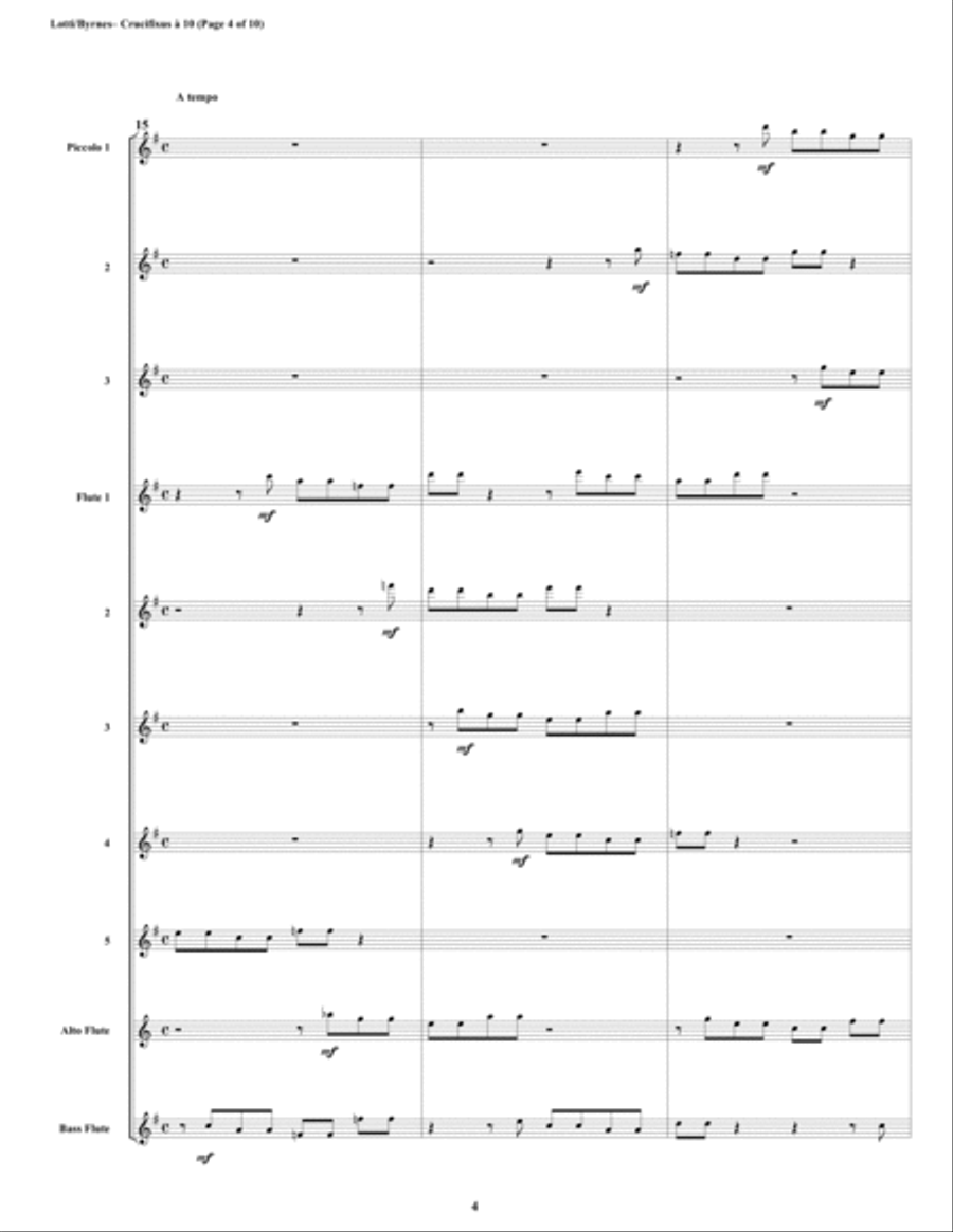 Crucifixus a 10 by Antonio Lotti (Flute Choir) Flute Choir scores gallery preview page 4