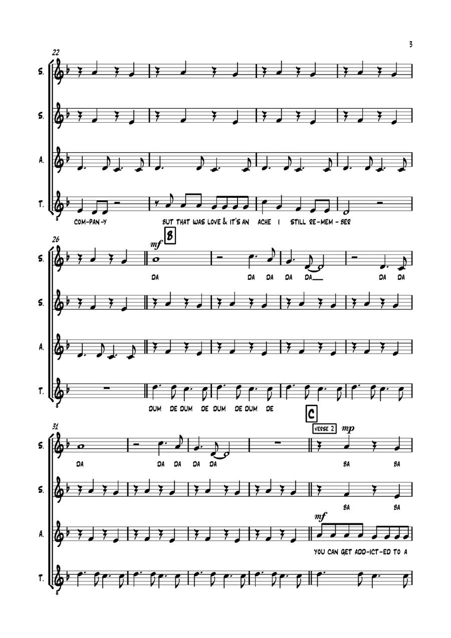 Somebody That I Used To Know SSAA scores gallery preview page 4