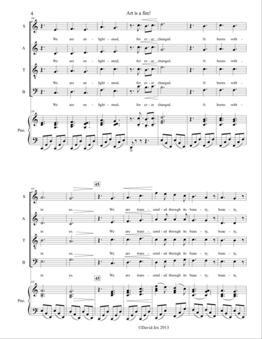 Art is a fire! 4-Part scores gallery preview page 4