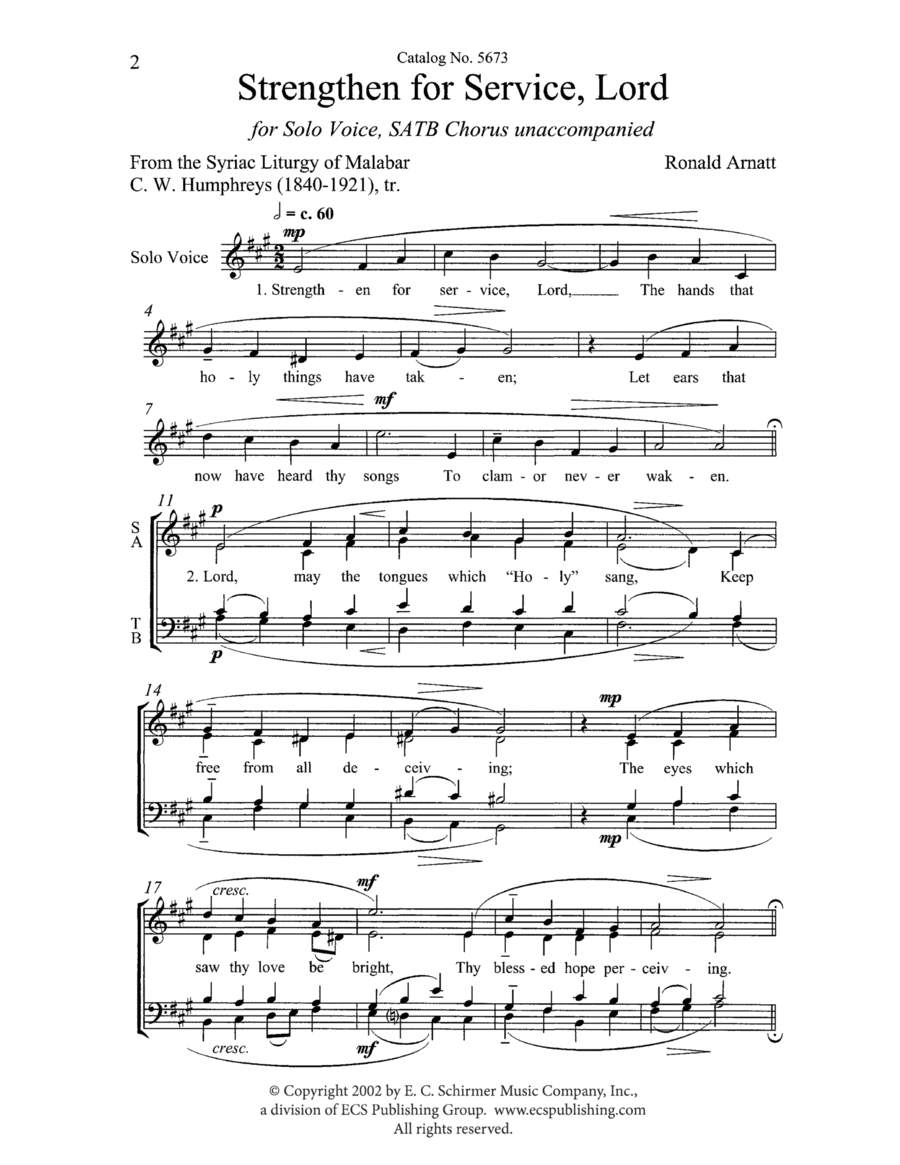 Strengthen for Service, Lord 4-Part scores gallery preview page 1